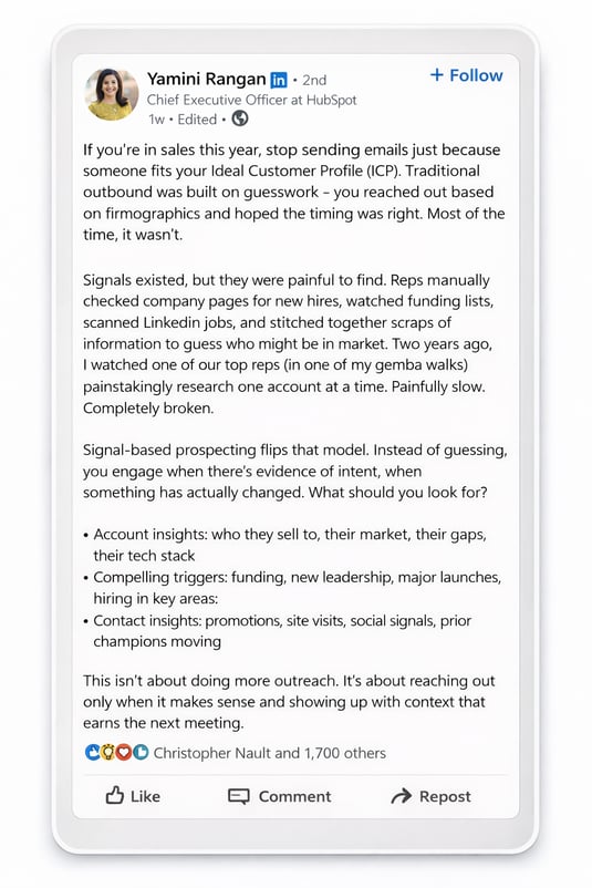 Yamini Rangan Cold Email Outreach